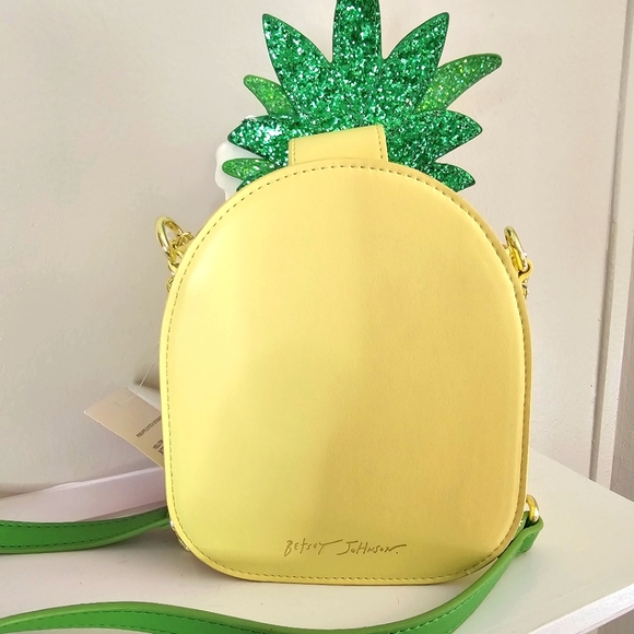 Tropical Pineapple Kitch Crossbody Xoprickl Quilted Studded Glitter Embroidered - Picture 4 of 8